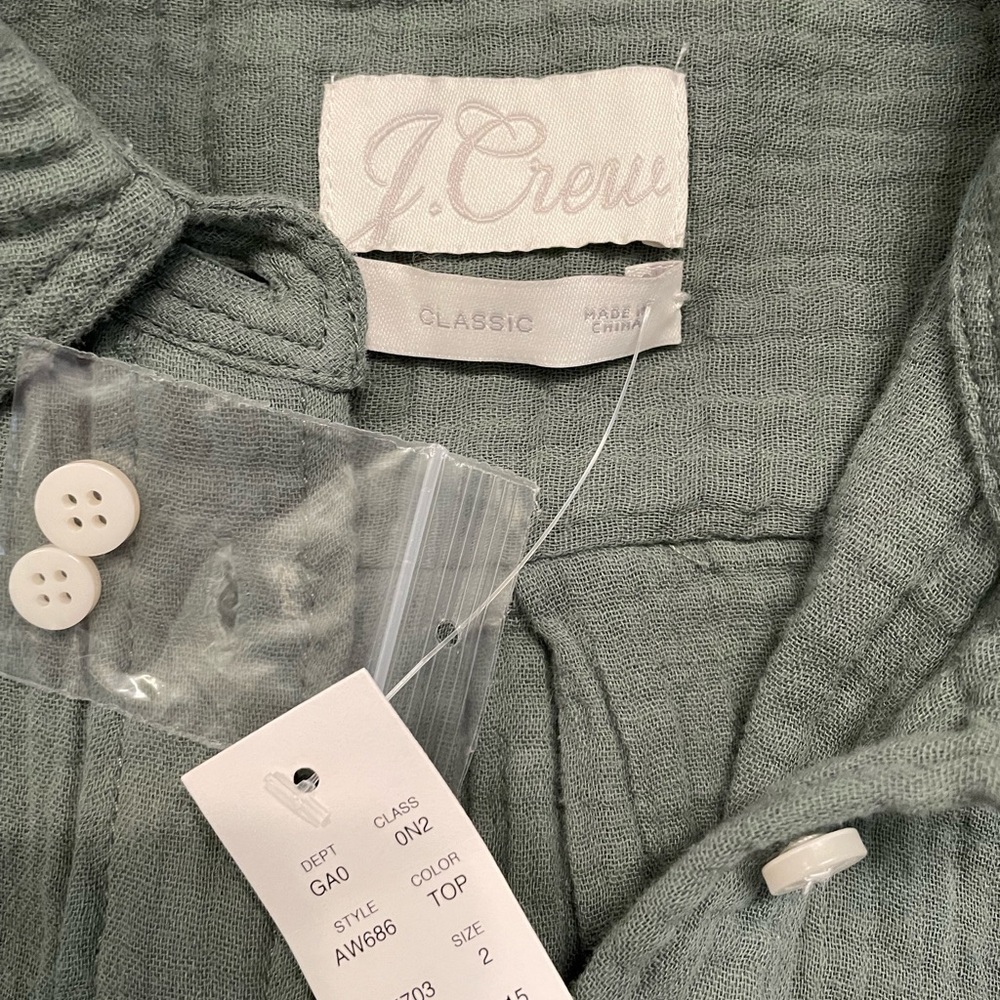 J.Crew gauzy linen shirt. NWT 2 - Picture 6 of 6